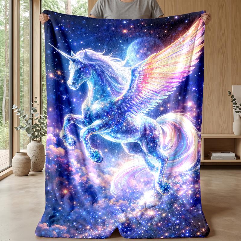 Celestial Animal Gathering blanket Personalized Name Flannel Blanket Soft Cozy Plush Throw for Sofa Bed Lightweight Home Decor