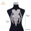 Hot Sale Handmade Sew-On Chenille Fabric Flower Resin Rhinestone Patches Applique for Wedding Dress