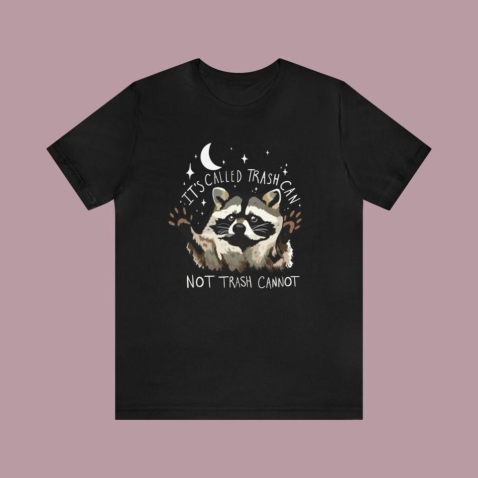 Raccoon Funny T-Shirt, Trash Panda Cute Animals Meme Cotton Black Shirt S-3XL