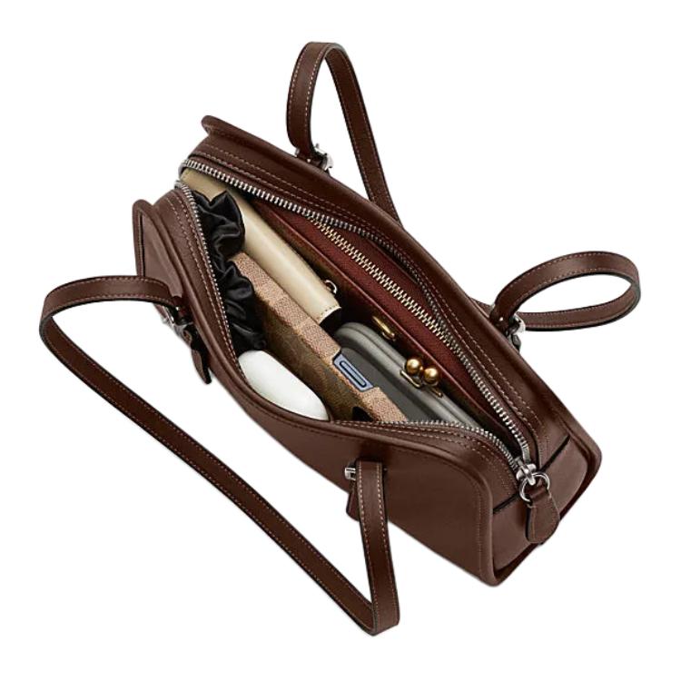 Coach Сумка под мышку Swing Zip 25 на молнии из кожи Женские сумки Кленово-красный CM565-LHMPL