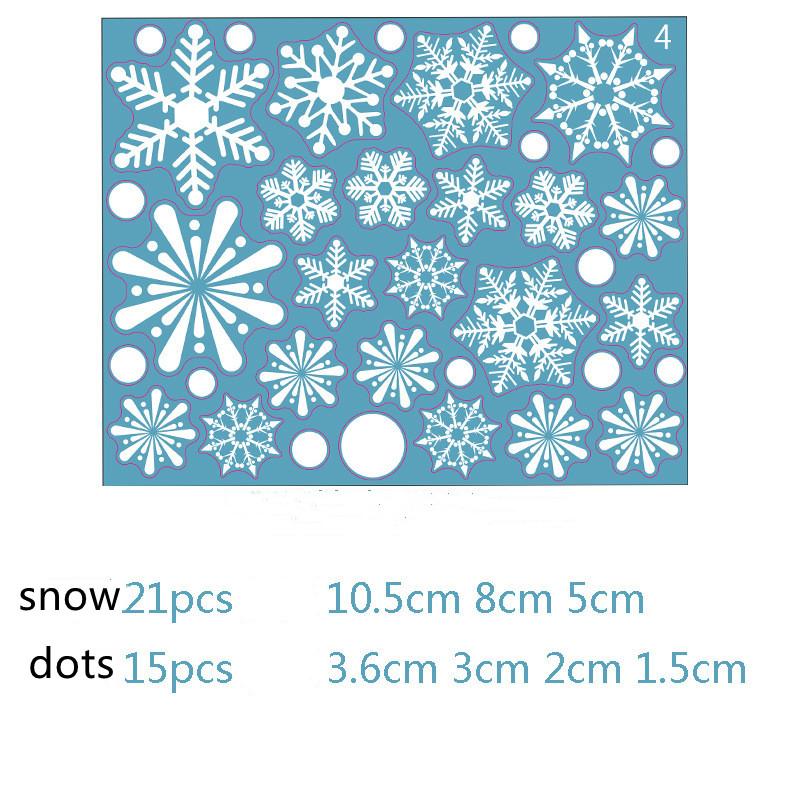 Рождественская снежинка наклейка на стекло Санта-Клаус домашний декор украшения окна электростатические зимние плакаты новогодняя наклейка