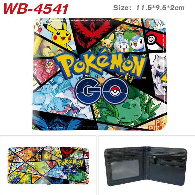 Pokemon Full Color Short Card Holder Folded Coin Purse Cute Pikachu Wallet 1pcs