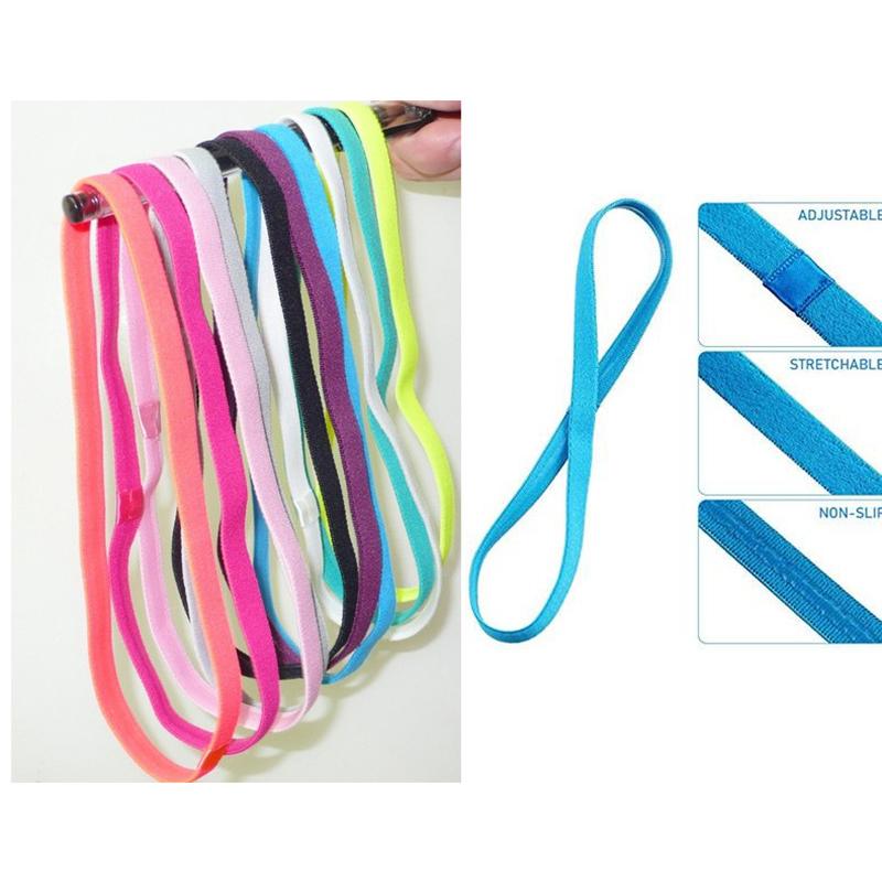 Простая унисекс однотонная спортивная повязка для волос с нескользящей полоской, эластичная повязка на голову