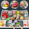 Simulation Barbecue Wooden Children Toys With Pretend Grill And Accessories Food