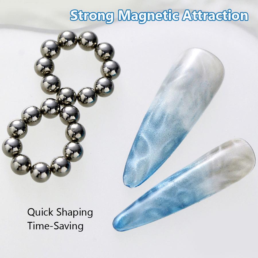 10 шт./20 шт. Круглые магнитные бусины для гель-лака «кошачий глаз» с эффектом водной ряби, магнит для нейл-арта с резьбой в виде ледяного цветка