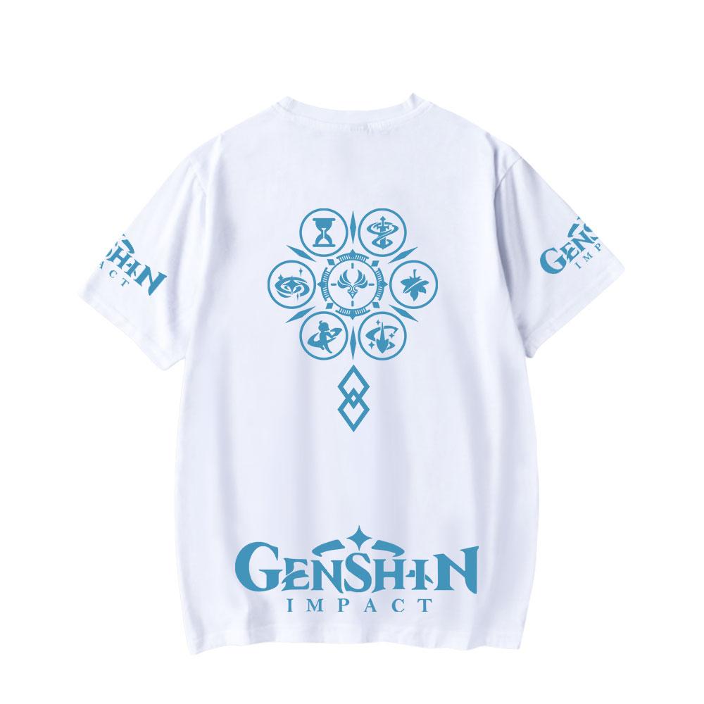 Genshin Impact Printing Women Men T Shirt Casual Дышащие футболки Funny Genshin Impact Loose Tees Shirts Street Oversize T Shirts Man