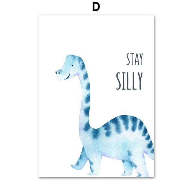 Динозавр стегозавр трицератопс настенная живопись на холсте плакаты на скандинавскую тему и принты настенные панно для детской комнаты Декор для детской комнаты