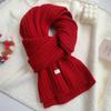 Wool Scarf: Women's Solid Color Winter 2024 Knitted Style, Versatile for Couples