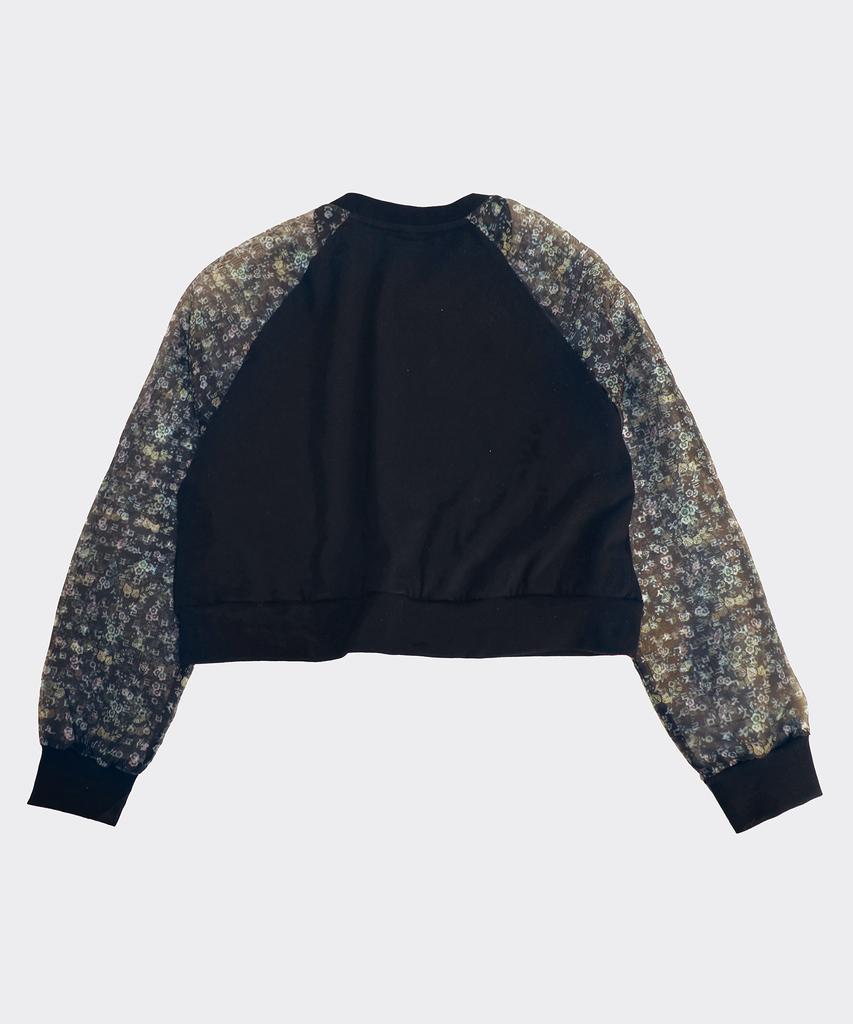 TEENYTIGER Floral Hangeul Jeogori Crop Black