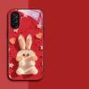 Чехол для телефона из закаленного стекла для Samsung Galaxy S23 S22 S21 S20 Ultra Plus S21fe S10 Lite Note 10 20, чехол с милым кроликом из мультфильма