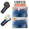 1/5 шт., волшебный металлический удлинитель для пуговиц для брюк, джинсов, регулируемый выдвижной удлинитель для талии, бесплатная пошивка, расширитель для пояса на пуговицах