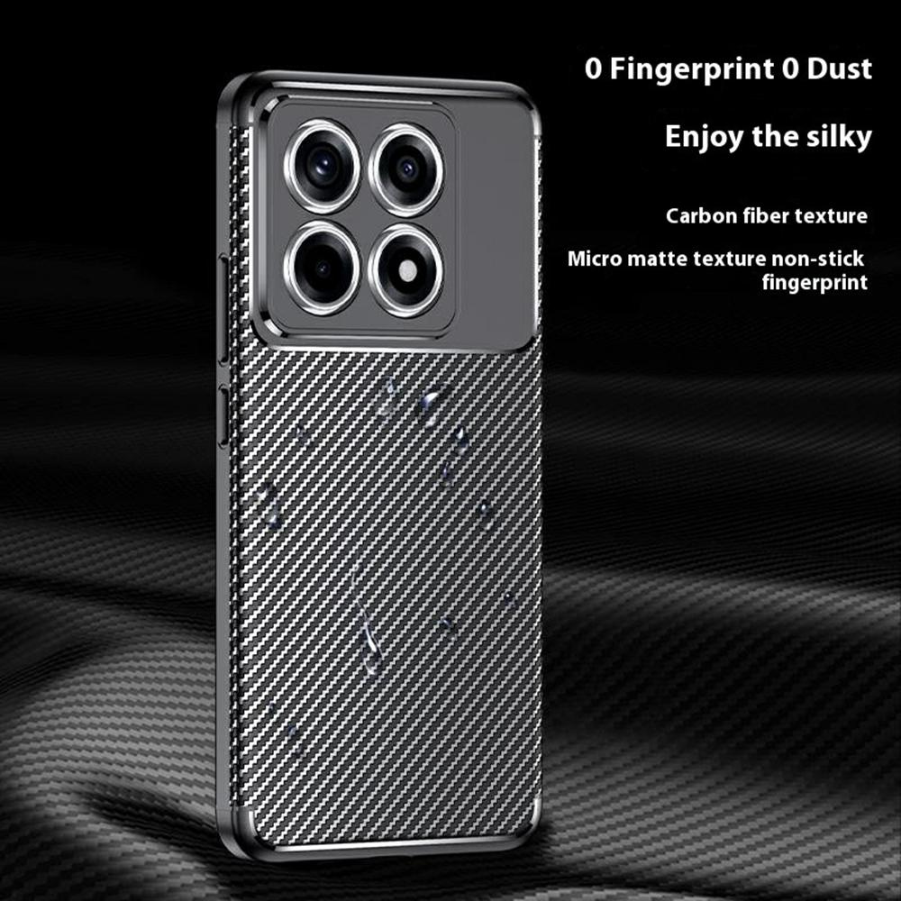 Для Xiaomi 14T Pro Чехол Текстура углеродного волокна TPU Чехол для телефона Теплоотвод