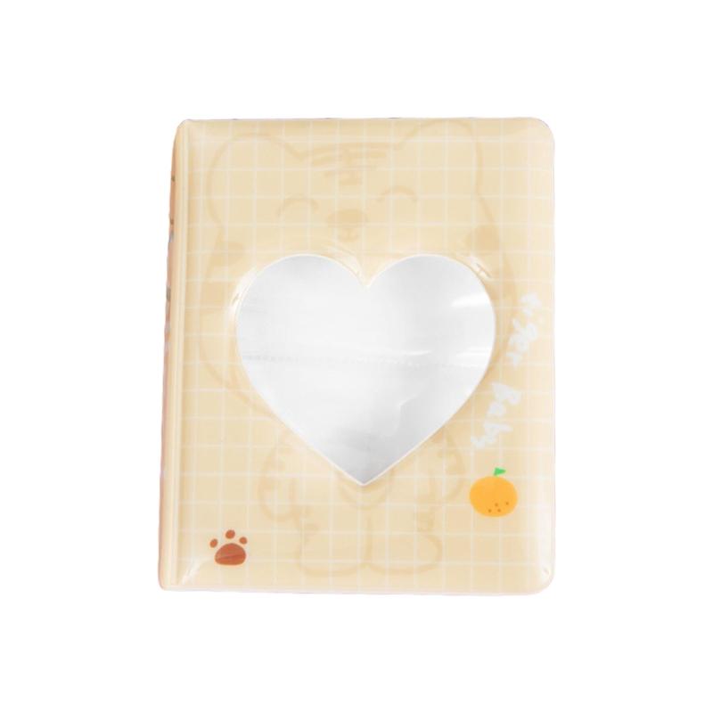 Фотоальбом Cartoon Bear 3'' 64 кармана Love Heart Hollow Kpop Card Binder Держатель для фотокарточек Карманы для удостоверений личности Подарочная книга с именами