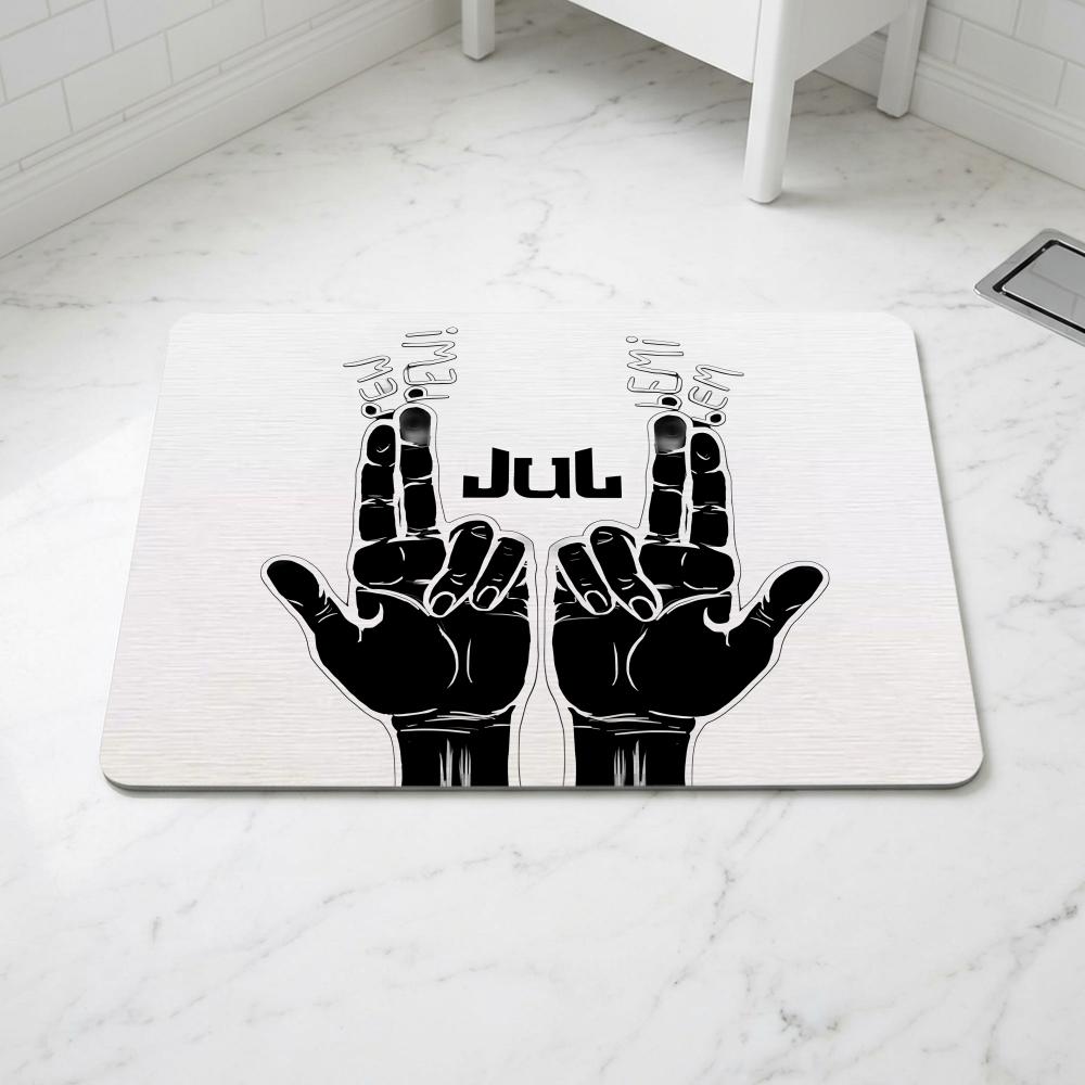 Floor Mat Diatomite Bath Mat, Quick Dry, Absorbent, Multi-Scene Mat Rapper J-Jul