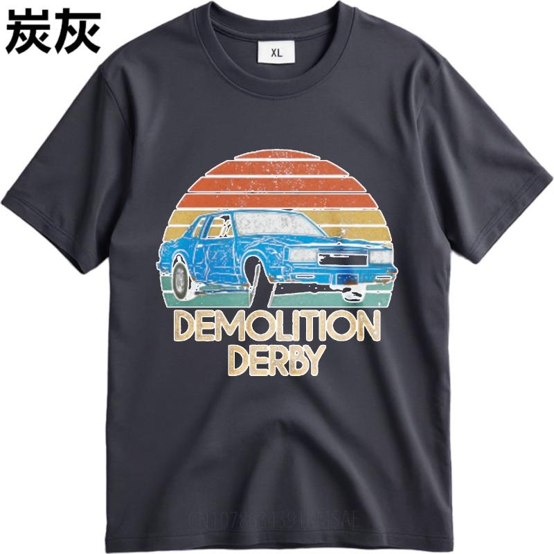Plus Size Tshirt Soft For men Oneck t shirt Daily Wear Demolition Derby Car Sunset Minimalist For man tops Quick Dry Shirt