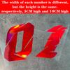 1pc Red Laser Motorcycle Number Stickers Waterproof for Refit Motorbike Helmet Fairing Bicycle Scooter Universal Vinyl Decals