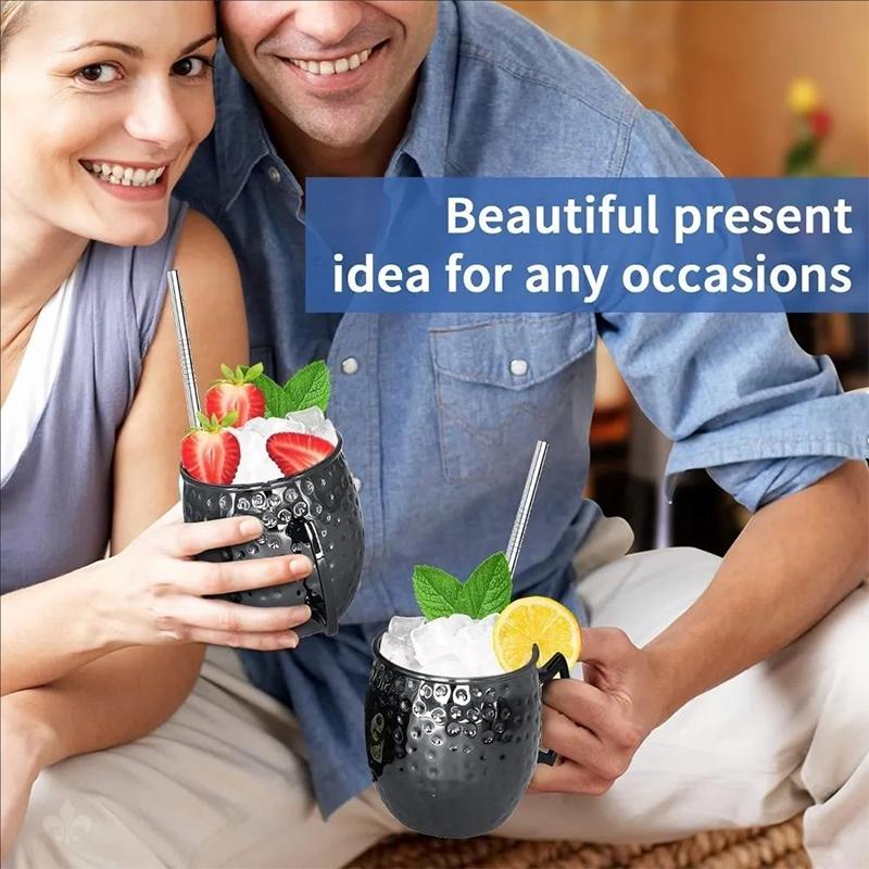 4 шт. креативная кружка для коктейля из нержавеющей стали с кованым наконечником, нескользящая, с золотой ручкой, кружка-баранок для дома и бара, кружки-мулы