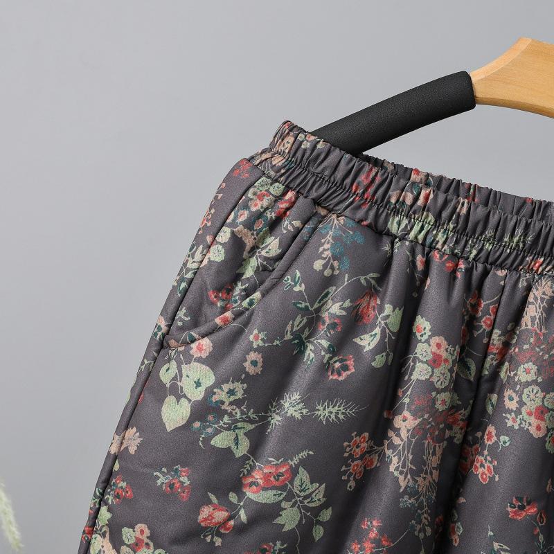 Утепленные брюки из утолщенного хлопка осенне-зимние широкие брюки свободные повседневные женские брюки большого размера