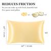 PiccoCasa Pillowcase Zippered Satin with Beautiful Skin and Silky Gift 50x90cm 2-Piece Set, Headband, Hotel-Quality, Hair, Feel, Set, Gold,