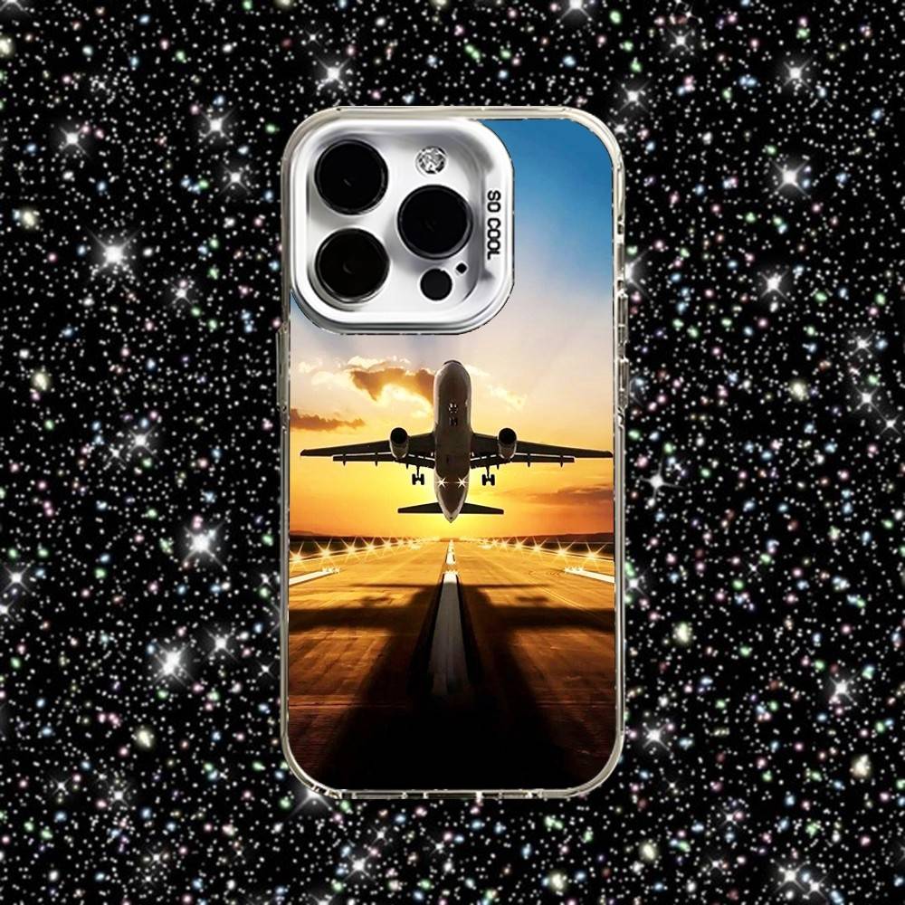 Чехол для телефона с изображением самолета для iPhone 16,15,14,13,12,11,Pro,XS,Max,Plus,Mini,SE Белый Конфетный Матовый Ударопрочный Чехол