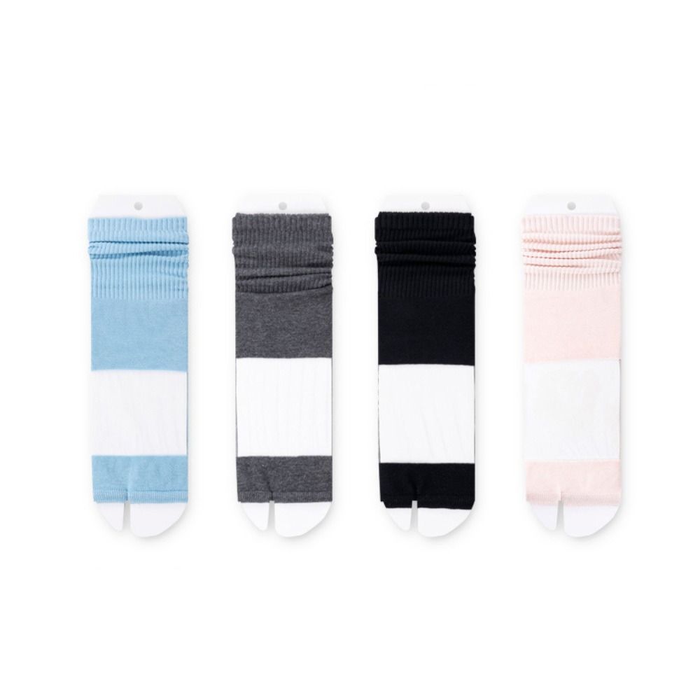 Solid Color Flip Flop Socks Thin Cotton Open Toe Socks New Toe Separator Socks for Women
