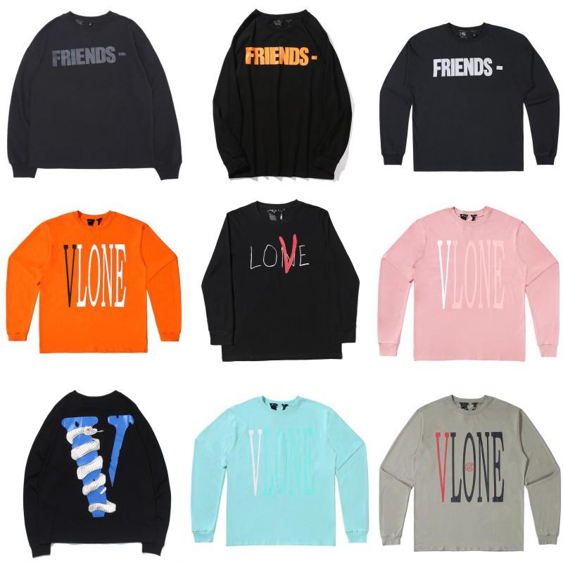 Унисекс худи VLONE с большим V и длинным рукавом - Модный стиль, вдохновленный Ван Ибо