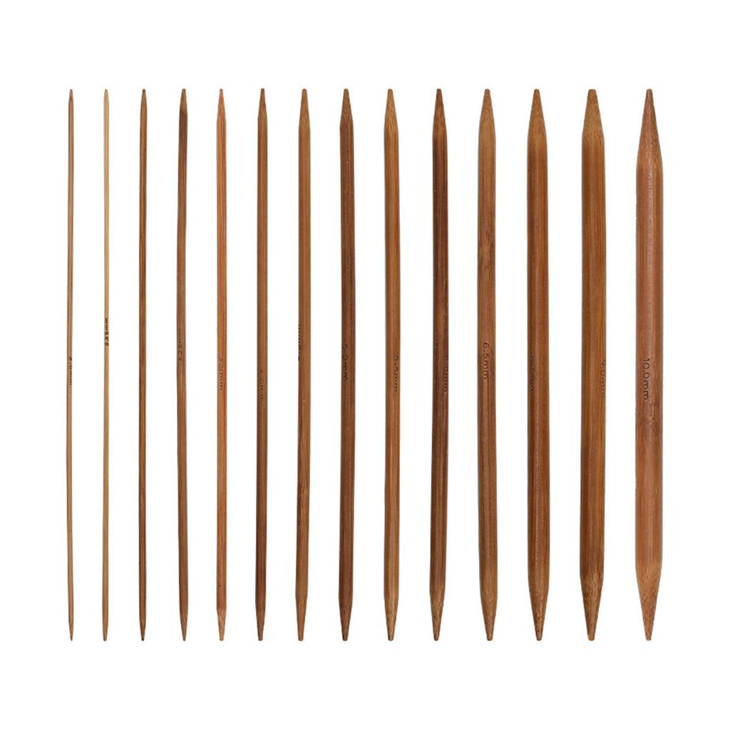 5 шт. 20 см бамбуковые спицы крючки для вязания крючком двухсторонние карбонизированные бамбуковые спицы свитер плетение рукоделие 13 размеров инструмент