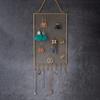 Jewelry Organizer Metal W/ Hooks Storage Rectangle Necklace Earring Diamond Display Rack Wall Mounted Holder for Women