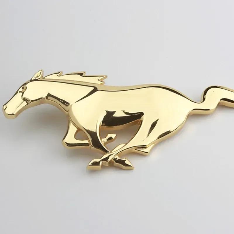 Car Sticker Ford New 2025 Hot 20x7.5CM Metal Car Front Grille Horse Badge Trunk Sticker for Ford Mustang 2.3T Shelby GT350 GT500