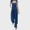 Hong Kong Style Women's High Waist Wide Leg Denim Overalls, Plus and Small Sizes Available