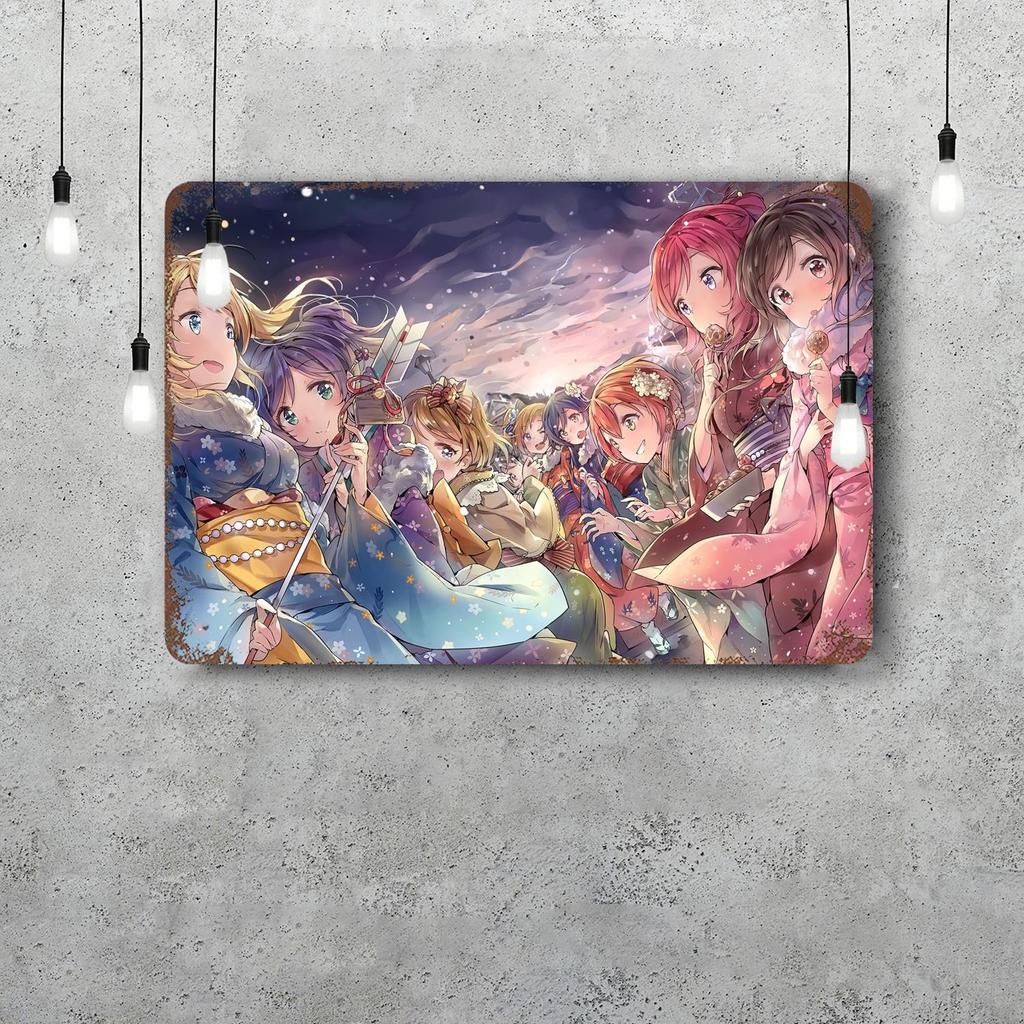 Love Live Школьный идол Проект Японское Аниме Ретро Винтажный Жестяной Знак Постер Декоративная Табличка Металлическая Пластина Настенный Декор