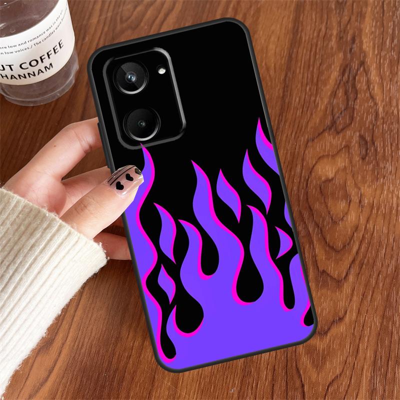 Blue Red Flame Fire For Realme 15 Pro GT7 GT6 10 11 12 13 14 Pro Plus C75 C71 C65 C63 C61 C53 C67 C35 C55 Case