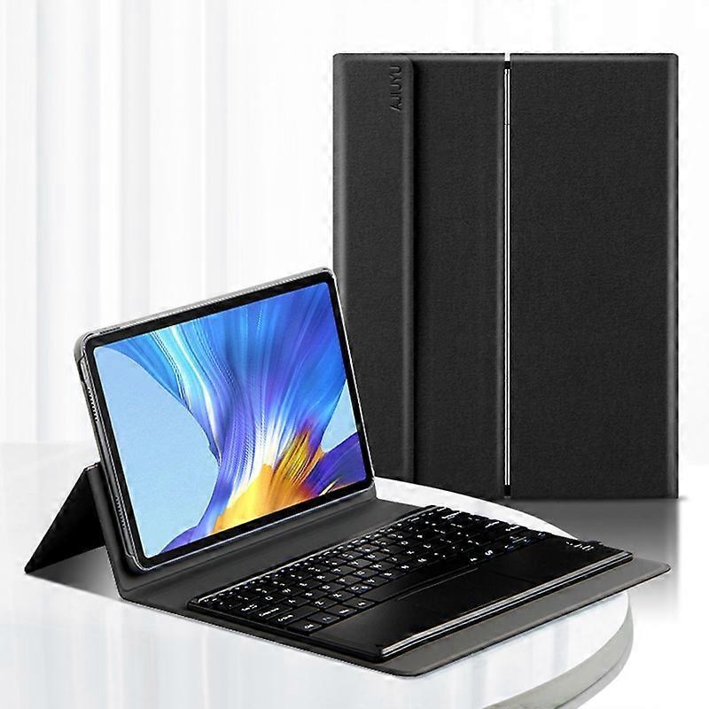 Slim Light 2-in-1 Detachable Touchpad Bluetooth Keyboard + Anti-drop Leather Cover Case with Hinge T