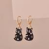 Colorful Aesthetic Animal Cat Rabbit Koi Dragon Earrings For Women Girls Enameled Delicate Gold Color Hoop Earrings Zircon Gift