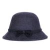 Hat Autumn and winter women's felt hat, a new Australian pure wool bow woolen basin hat