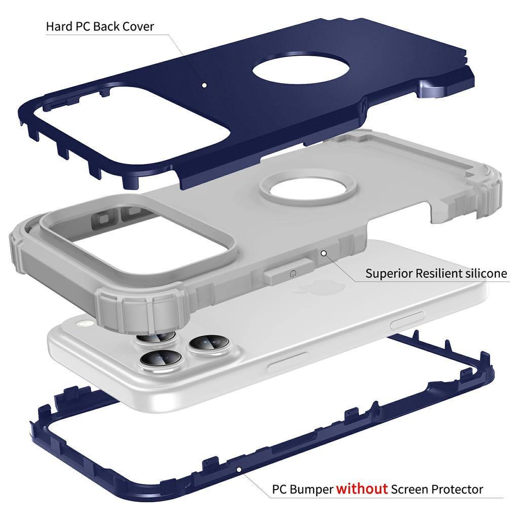 L-Style Чехол для iPhone 17 Pro Max Противоударный ПК+ТПУ Задняя крышка для телефона