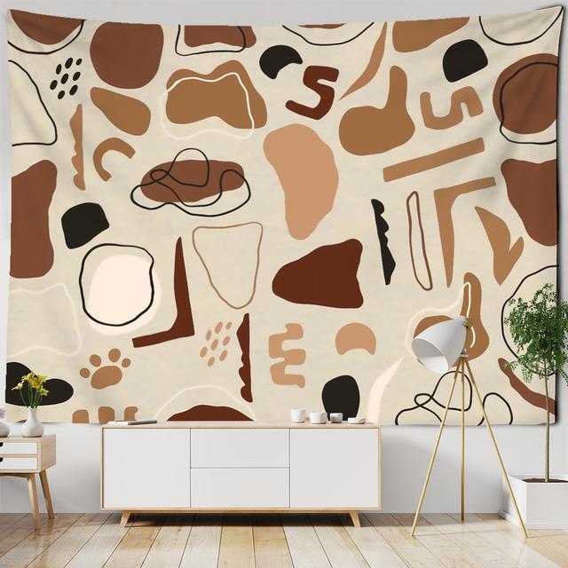 Простая линия иллюстрации гобелен настенный Ретро картина маслом в богемном стиле Ins домашний декор фоновая ткань