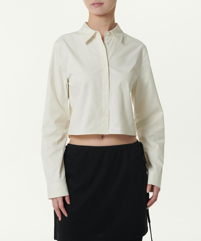 MUSINSA STANDARD WOMAN Women'S Slim Fit Crop Shirt [Ecru]
