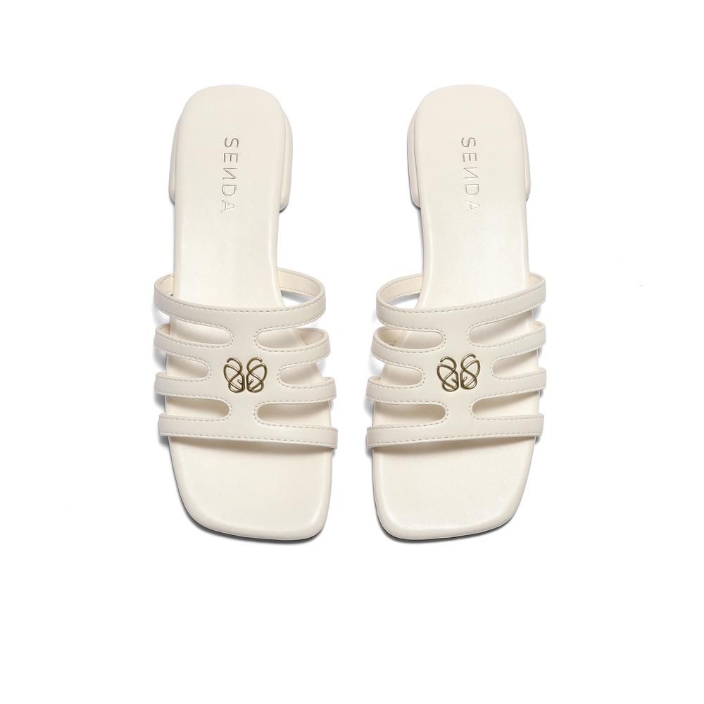 Senda Sandals Women's 2025 Summer New Home and Outdoor Flat Heeled Cool Slippers ZTG35BT5