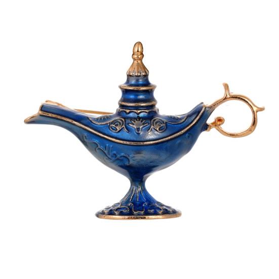 Unisex Brooch Retro Exotic Style Arabian God Lamp Glazed Enamel Anti-slip Shoulder Bag Collar Anti-exposure Pin Hat Clothes Pin