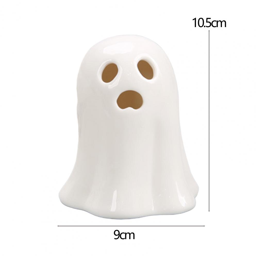 Led Ghost Lights Ceramic Ghost Decorations Ceramic Ghost Led Light Up Decor Small White Figurine Halloween Ornaments
