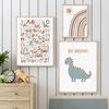 Boho Octopus Dinosaur Rainbow Sun Nursery Posters Cartoon Wall Art Print Canvas Painting Baby Kids Room Home Decoration Pictures