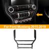 Накладка на декоративную крышку панели CD из углеродного волокна для Ford Mustang 2015-2019 с левым рулем, центральная консоль, мультимедийная отделка, наклейка на рамку
