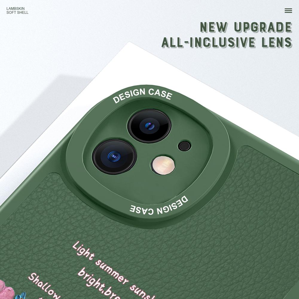 Slim Skin Feeling Cartoon Flowers Soft Silicone PU Leather Cover Phone Case for iPhone Samsung Huawei Honor Xiaomi Redmi OPPO Realme Vivo