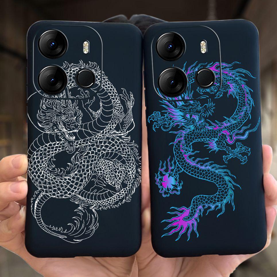 For Cover Tecno Pop 7 Pro Case Astronaut Dragon Silicone TPU Soft Back Cover Cases for Tecno Pop7 Pro BF7 Shockproof Bumper Capa
