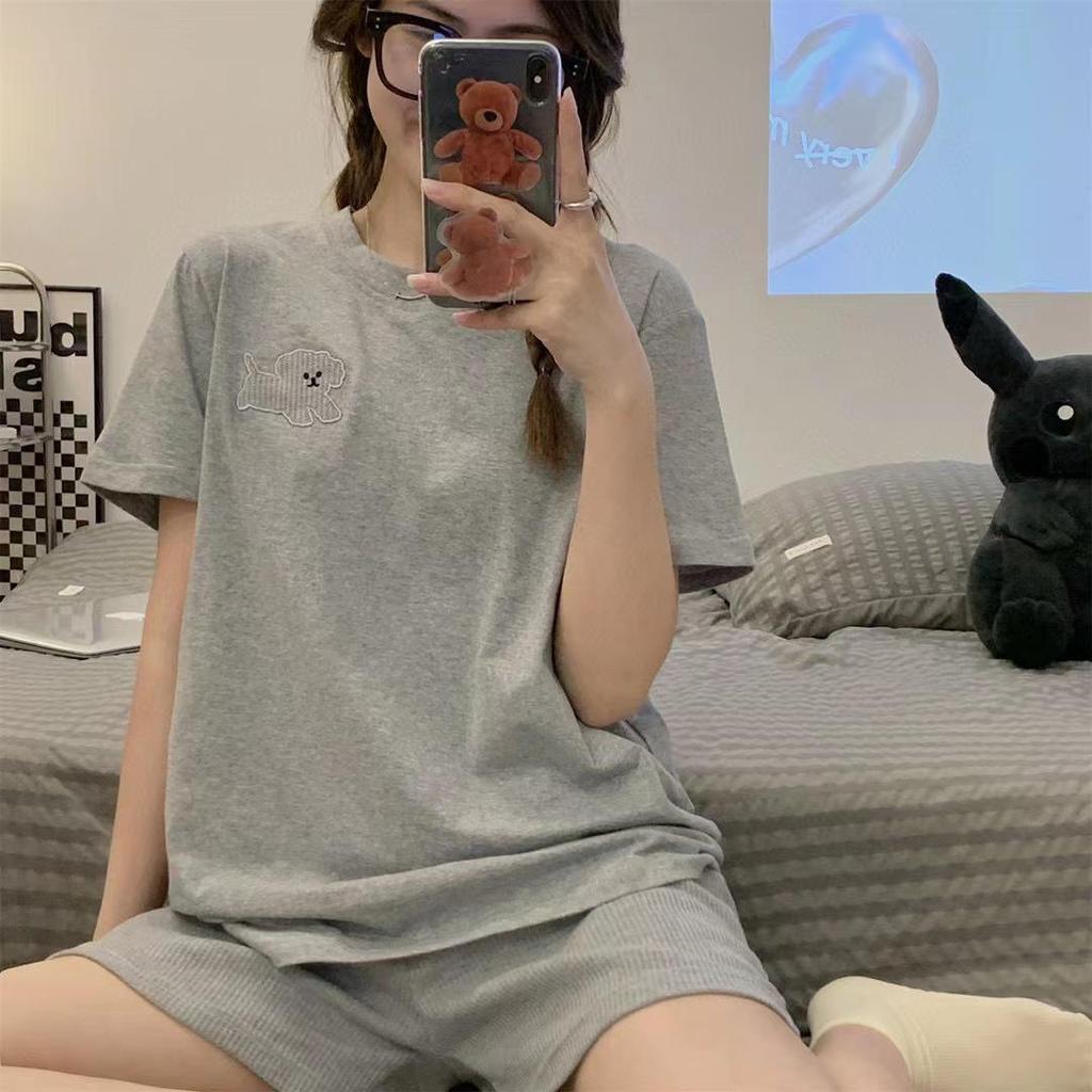 Комплект женской пижамы в клетку из шелка в корейском стиле - Домашняя одежда с длинным рукавом для весны и осени