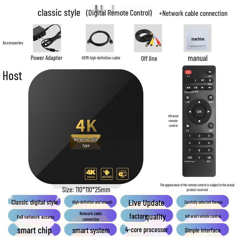 Смарт-приставка 4K HD с поддержкой 5G и двухдиапазонного Wi-Fi, с функцией зеркалирования экрана