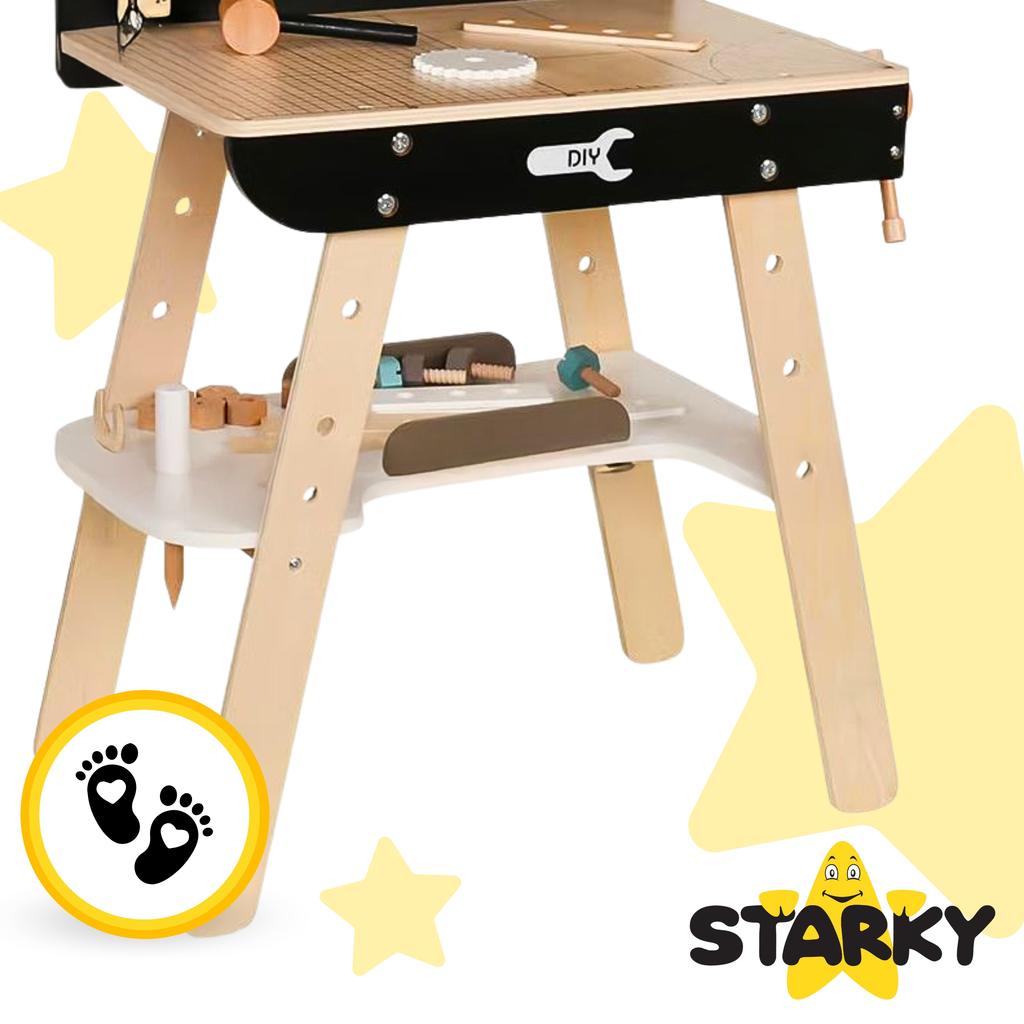 Wooden workshop for children set of tools accessories gift child