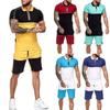 Стильный мужской летний спортивный костюм, комплект: футболка и шорты