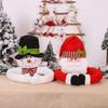 Christmas Tree Topper Santa Snowman with Top Hat Scarf Hugger for Christmas Holiday Winter Home Decoration Ornament Supplies YFA2091